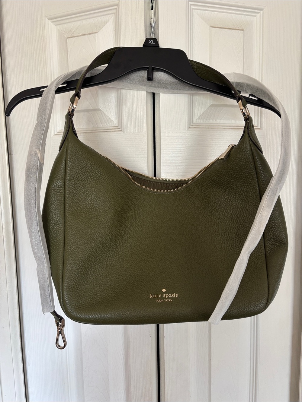 kate spade Olive Green Leather Hobo Bag w/ NEW crossbody strap